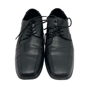 Amali 1837-000 Black Upper Square Toe Derby Mens 11 Dress Shoes